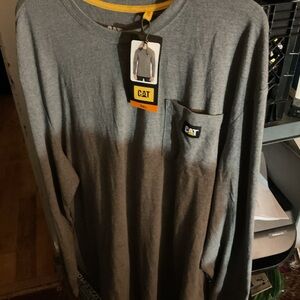 CAT Men’s Gray Long Sleeve Shirt New Size XXL